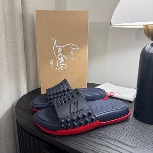 Christian Louboutin Take It Easy Slide Sandal Marine 45